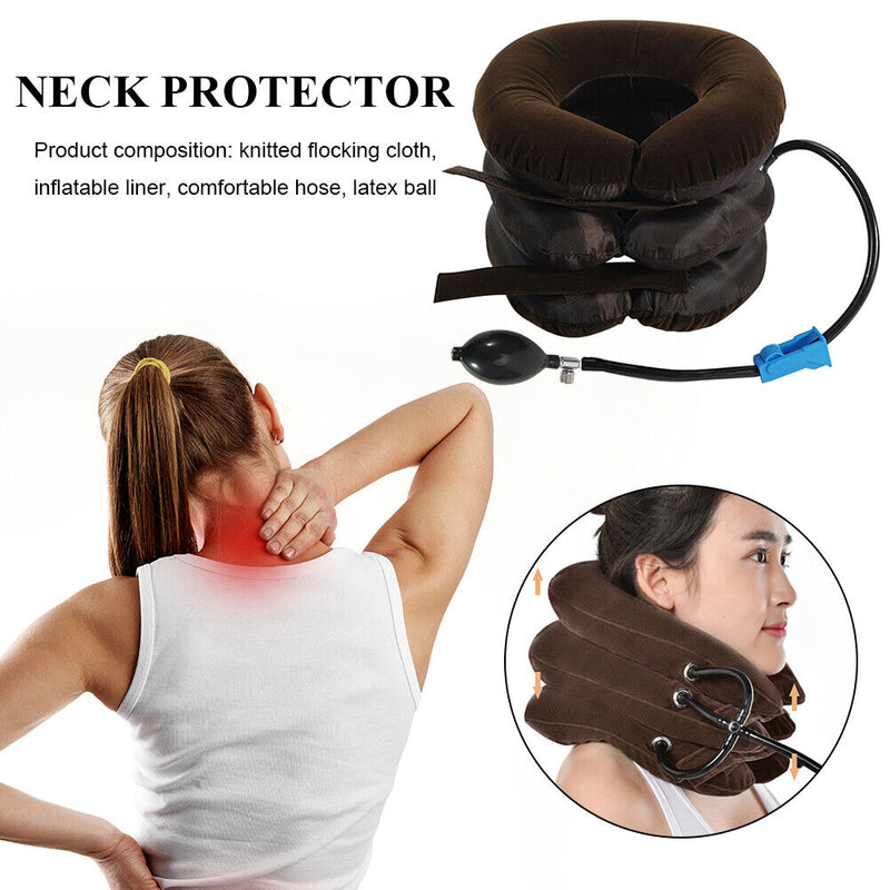 Inflatable Neck Stretcher Thick Air Cervical Traction Support Pillow Health Care