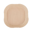 50pcs Air Fryer Parchment Liners Wood Pulp Steamer BBQ Baking Paper (Brown)