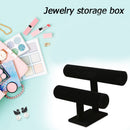 Velvet Bracelet Bangle T-Bar Rack Watch Jewelry Display Stand (Black2 Tier)