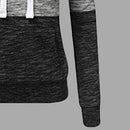 Women Long Sleeve Hit Color Stitching Drawstring Autumn Winter Leisure Hoodies