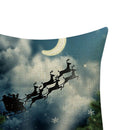 Santa Claus Printed Cushion Linen Bed Throw Pillow Case Artistic Decor Cover
