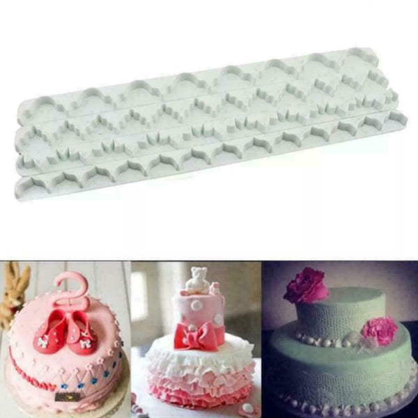 4x Straight Frill Cutter Set Fondant Icing Sugarcraft Decor News Mould R6I3 D8J1