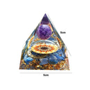 Orgonite Pyramid Amethyst Peridot Healing Crystal Energy Orgone Crafts (C)