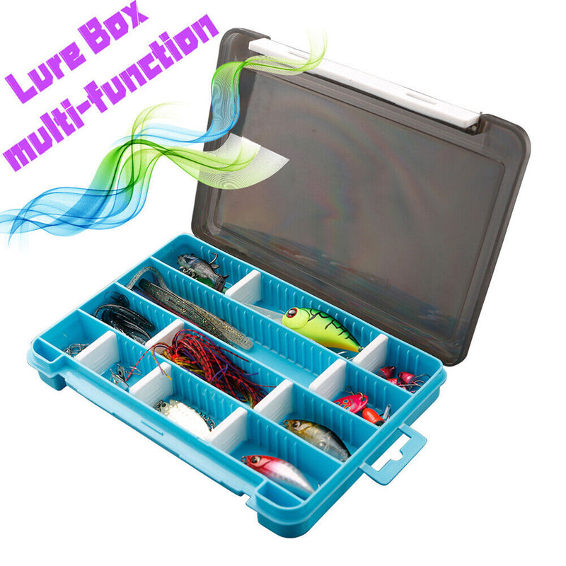 Fishing Tackle Storage Box w/ Removable Dividers Portable Fishing Organizer Case