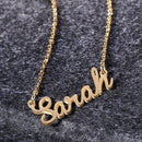 Unisex Women Men Name Collar Chain Nameplate Pendant Necklace Gift (Sarah)