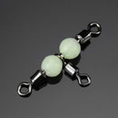 10pcs 3 Way Rolling Barrel Swirl Glowing Bead Fixed Ring Connectors