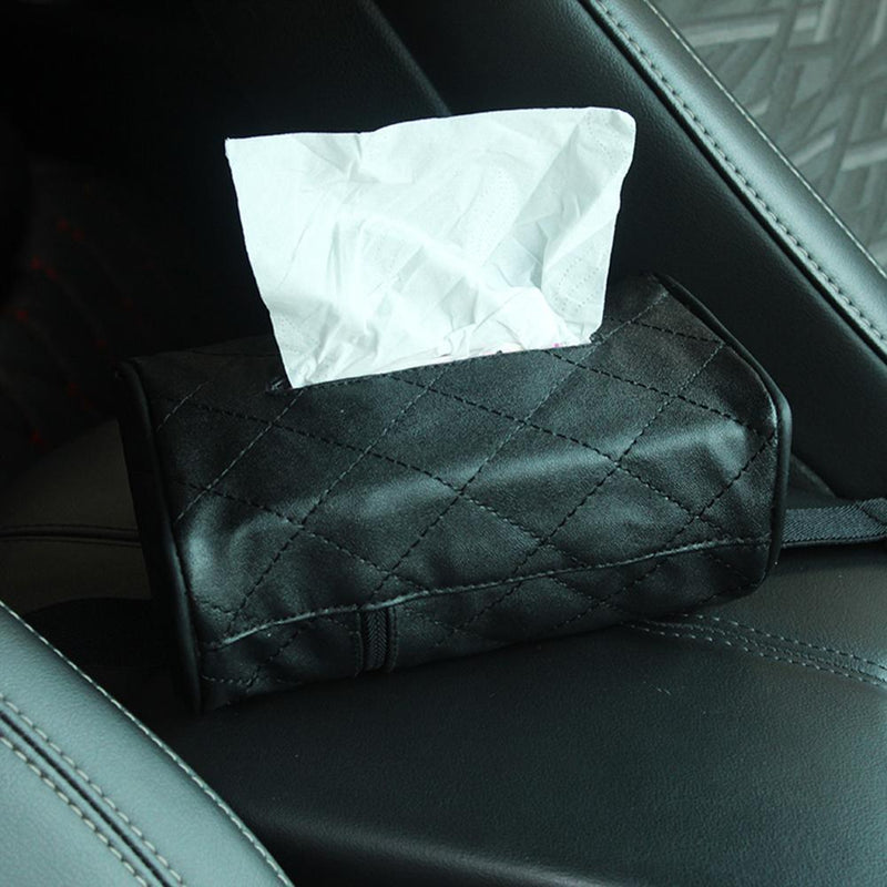 PU Leather Car Tissue Box Towel Napkin Papers Container Holder Auto Accessories