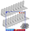 20 Pack Corner Brace Metal Joint Right Angle Support Brackets Fastener L Shape