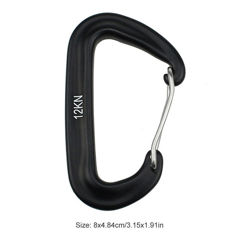 5pcs Aluminum Carabiner Outdoor Camping Hammock Climbing  Buckle (Black)