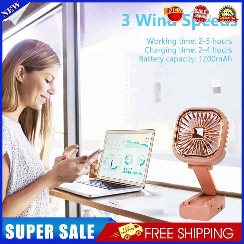 #A Portable Folding Fan 2 Speed Multifunctional Handheld Fan for Home Office Sch