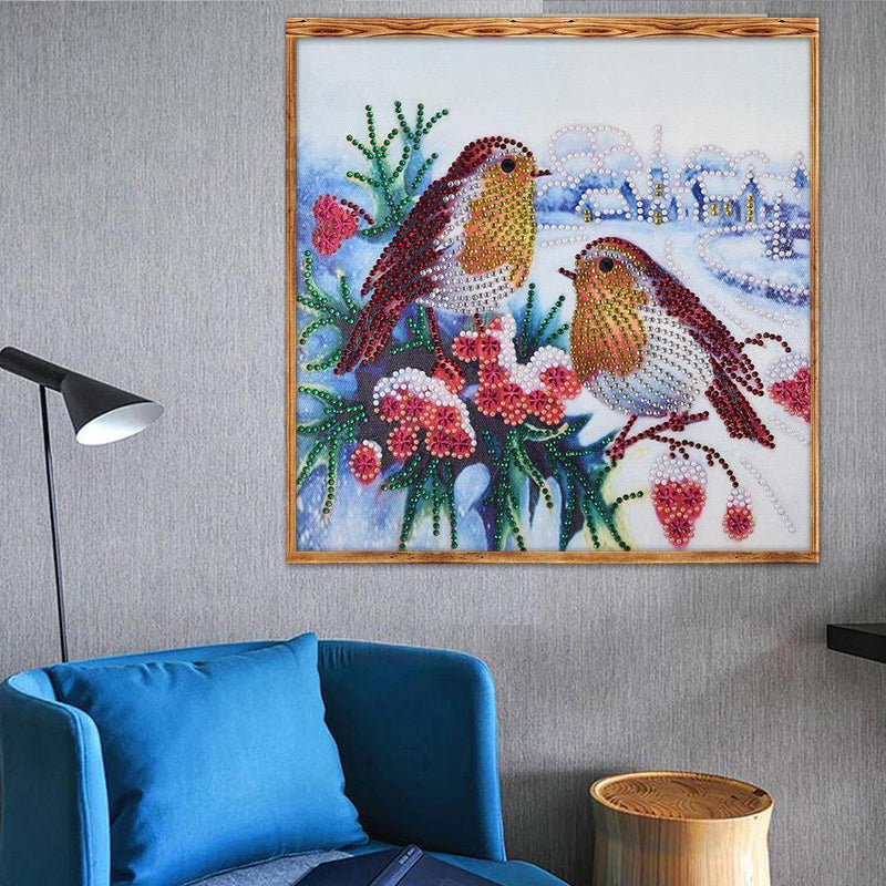 5D DIY Special Shaped Diamond Painting Spring Birds Cross Stitch Embroidery