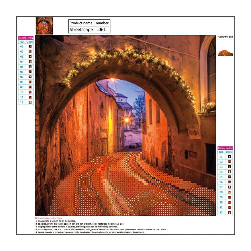 Street Picture 5D Diamond Painting Embroidery DIY Craft Cross Stitch Set