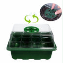 10pcs 12 Holes Planting Seed Starter Tray Kit Plant Germination Box w/ Dome Base