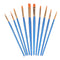 10pcs Blue Watercolor Gouache Paint Brushes Nylon Hair Painting Brush Set Newly