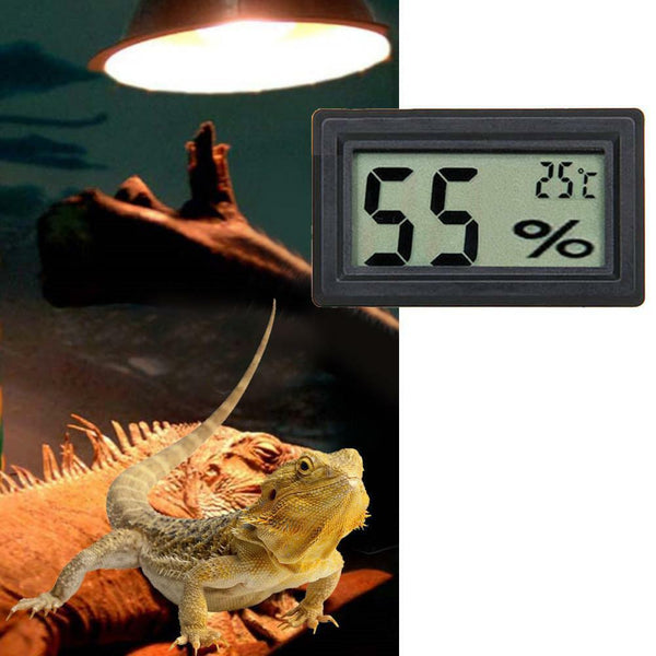 LCD Temperature Humidity Thermometer Hygrometer Vivarium W9C5 Meter Reptile B8D7