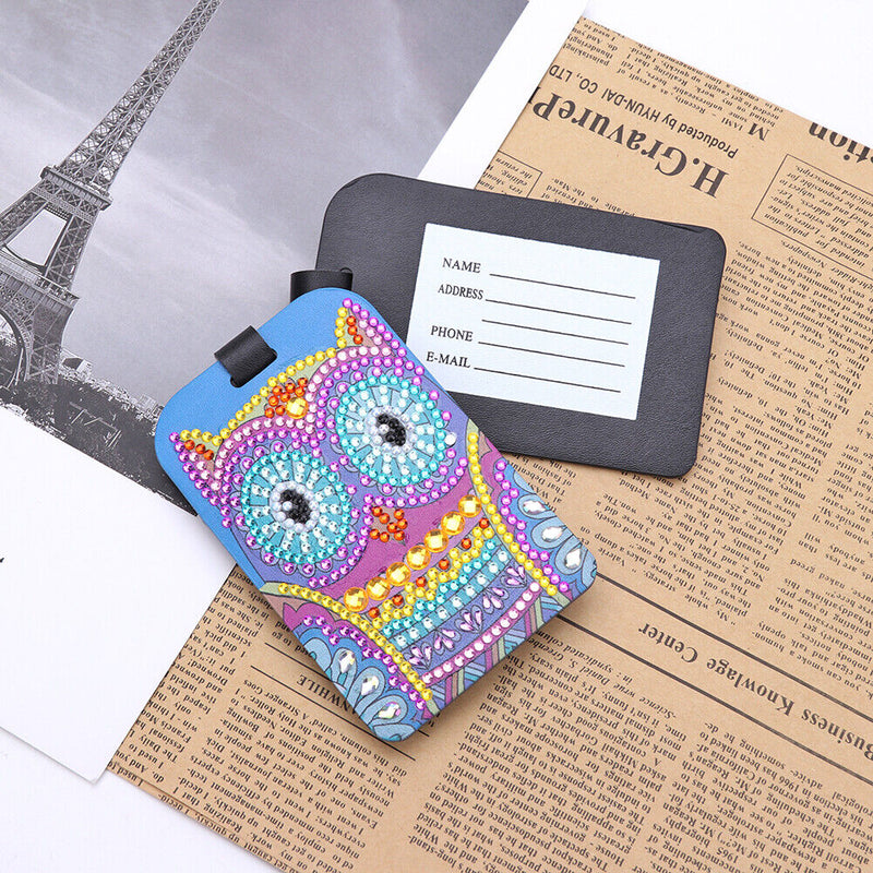 DIY Special Shaped Diamond Painting Bird Pattern Leather Boarding Pass