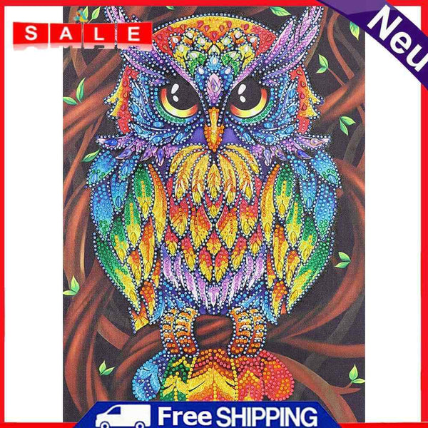 5D DIY Special Shaped Diamond Painting Owl Embroidery Mosaic Kit Home Wall Decor