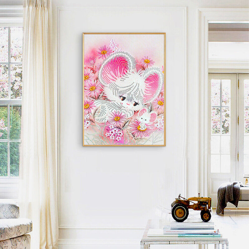 5D DIY Special Shaped Diamond Painting Kits Mouse Partial Drill Rhinestone