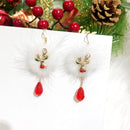 Jewelry Christmas Theme Pompon Christmas Earrings Hook Earrings Ear Stud