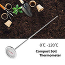 Compost Soil Tester Measuring Sample Stainless Steel Thermometer for Garden Lawn
