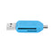 USB2.0 Micro USB OTG Card Reader for TF SD Memery Card for PC Phone (Blue)