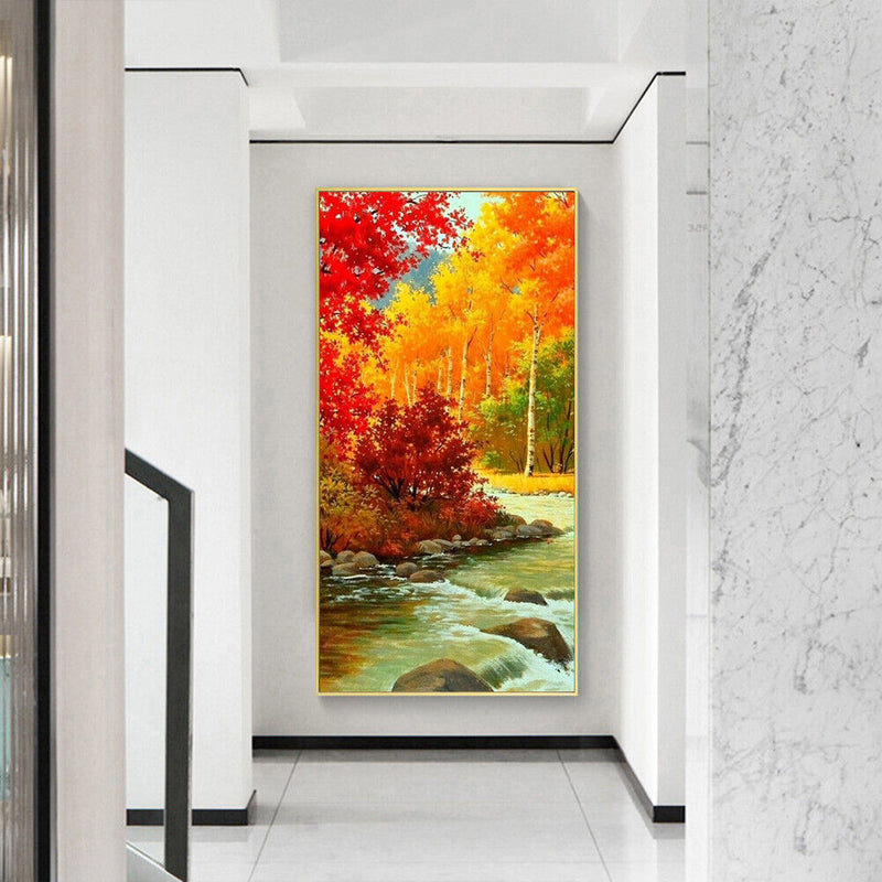 5D Full Round Drill Picture DIY Autumn Forest Diamond Painting Poster Wall Decor