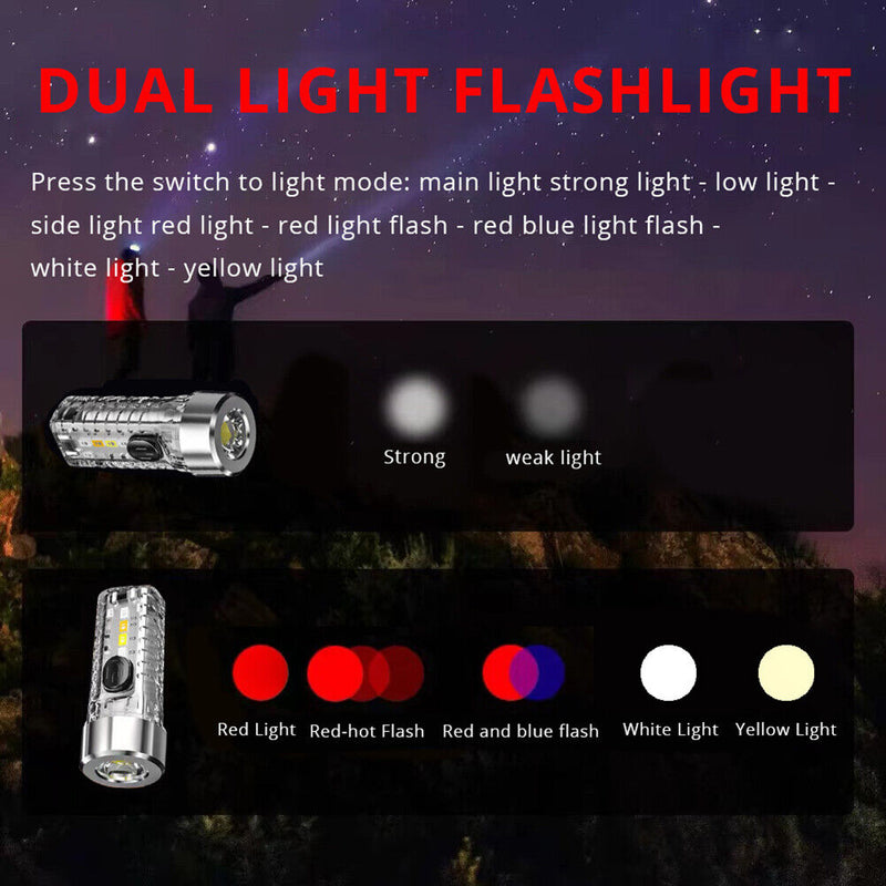 LED SMD Keyring Torches Portable Pocket Torch Adjustable for Camping Accessories