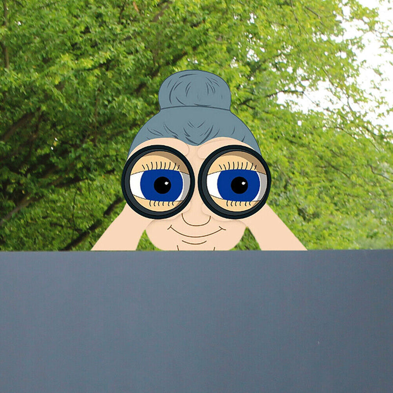 Nosy Old Man Lady Peeping Watching You Yard Art Crafts Decor Outdoor Ornaments