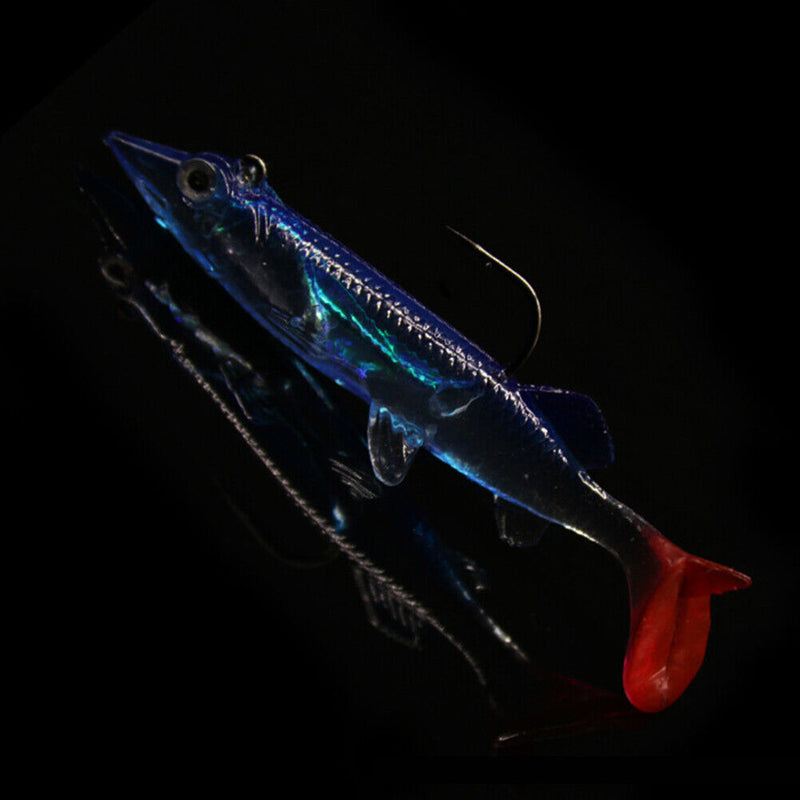 Soft Lures 8cm Wobbler  Head Hook Bait Jig Bass Fishing Tackle (5pcs) Newly