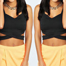 Sexy Women Cut-out Bustier Bralet Crop Top Corset Vest Blouse Tank S