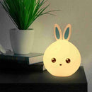 LED Mini Night Light Lamp Cute Silicone Rabbit Color Change Kids Bedroom Rooms