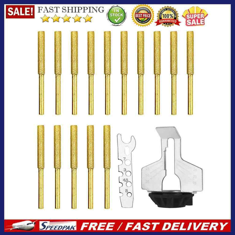 15pcs Diamond Coated Chainsaw Sharpener Stone Cylindrical Chain Sharpen Gri