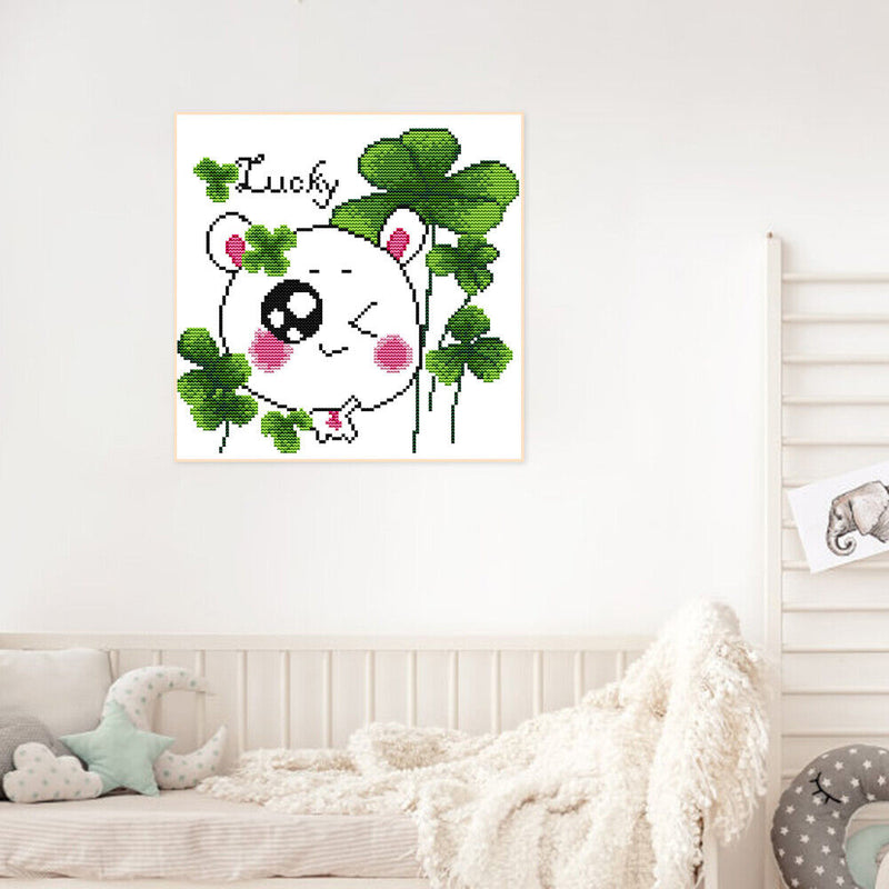 Partial Embroidery DIY Stamped Canvas 14CT Lucky Grass Needlework Set Home Decor