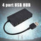 Black USB 2.0 Hi-Speed 4-Ports Splitter Hub For PC Speed High K4N4