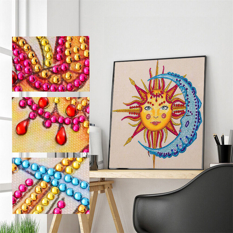 Diamond Painting Kit 5D Special Shaped DIY Sun Moon Rhinestone Pictures Newly