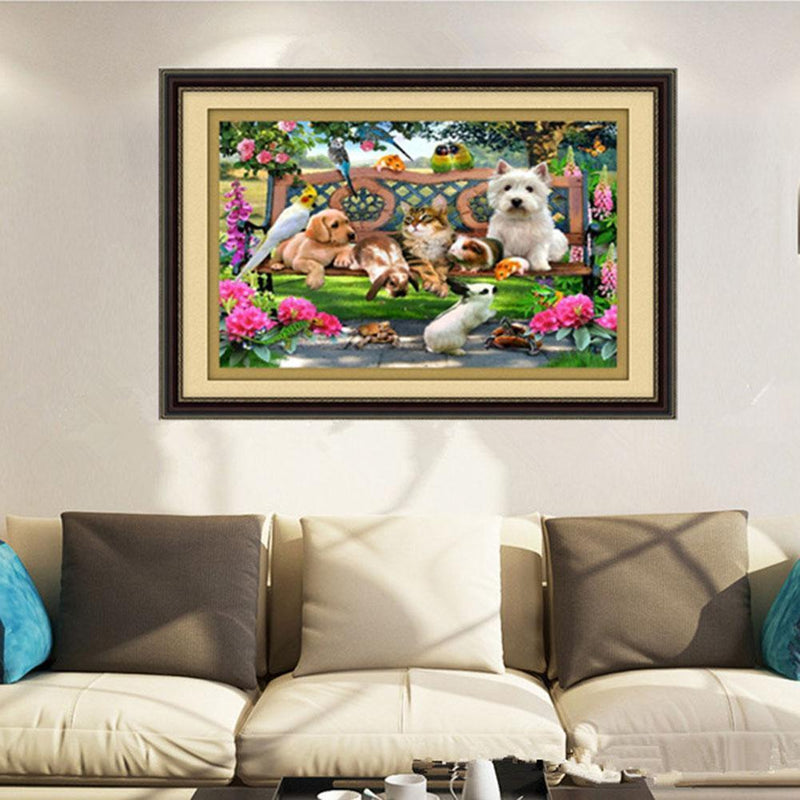 40x30cm Animal Garden DIY 5D Diamond Painting Cross Stitch Needlework Craft
