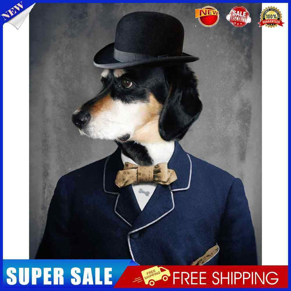 Gentleman Dog Oil Paint By Numbers Kit DIY Acrylic Painting on Canvas Craft