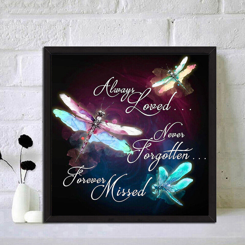 Dragonfly Full Round Drill Mosaic DIY Wall Art Picture of Rhinestone Decoration