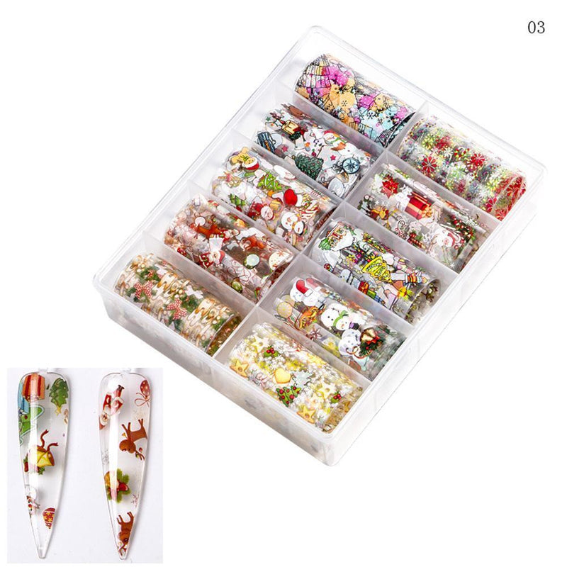 Transfer Foil Nails Stickers Adhesive Manicure Tips Pattern Decals DIY Nail Art