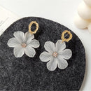 Korean Fresh Wild Dangle Earrings Flower Earrings Lovely Transparent Flowers