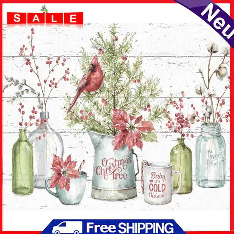 Bird Standing Vase Frameless Picture Oil Paint By Numbers Hand Painted Picture