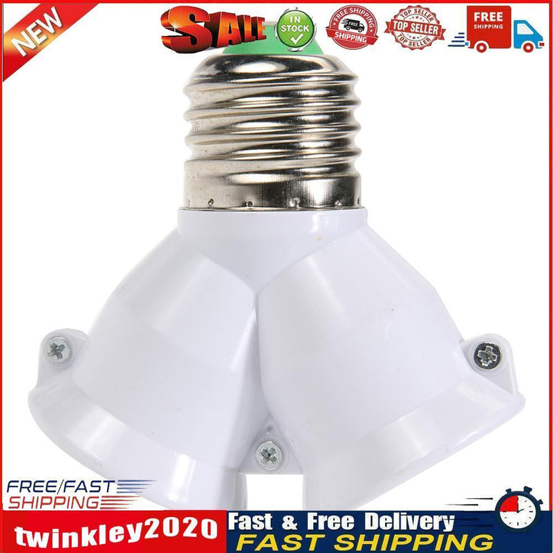 2 in 1 E27 Lamp Socket Splitter Adapter Light Bulb Base Stand Holder Newly