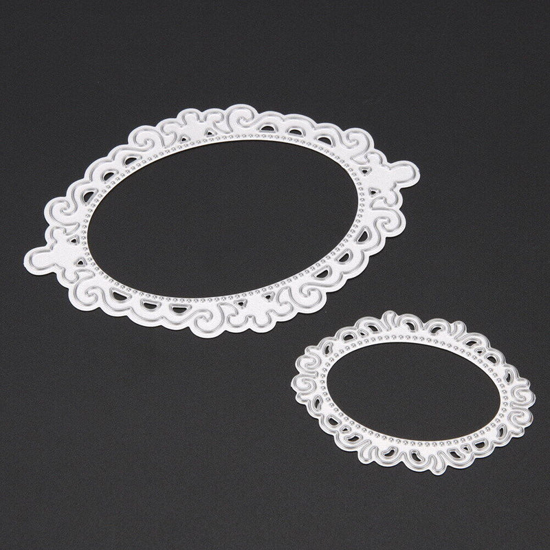 2PCS Lace Oval Clip Lifting Machining Dies Stencils for DIY Scrapbooki