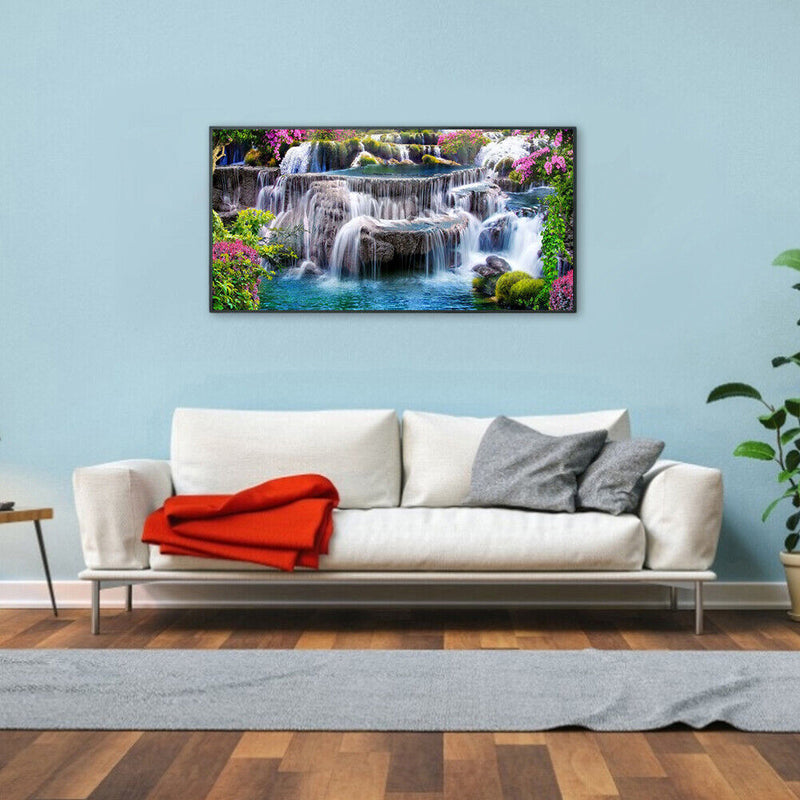 Mountain Waterfall Oil Paint By Numbers Kits Canvas Picture Wall Art DIY Craf