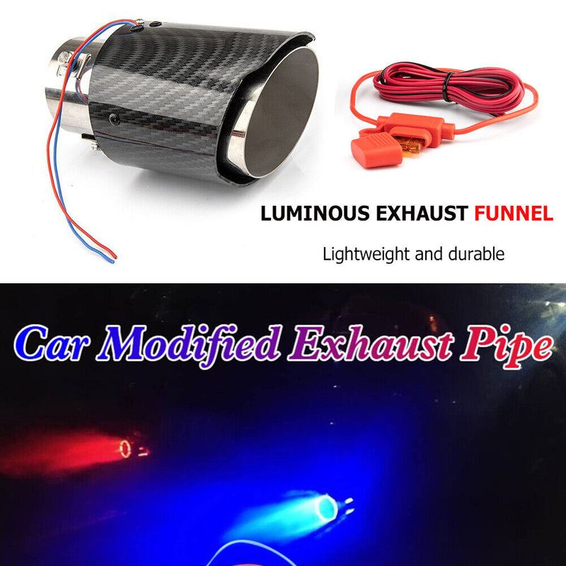 LED Muffler Silencer Luminous Exhaust Tail Throat Pipe Tip Car Styling Access