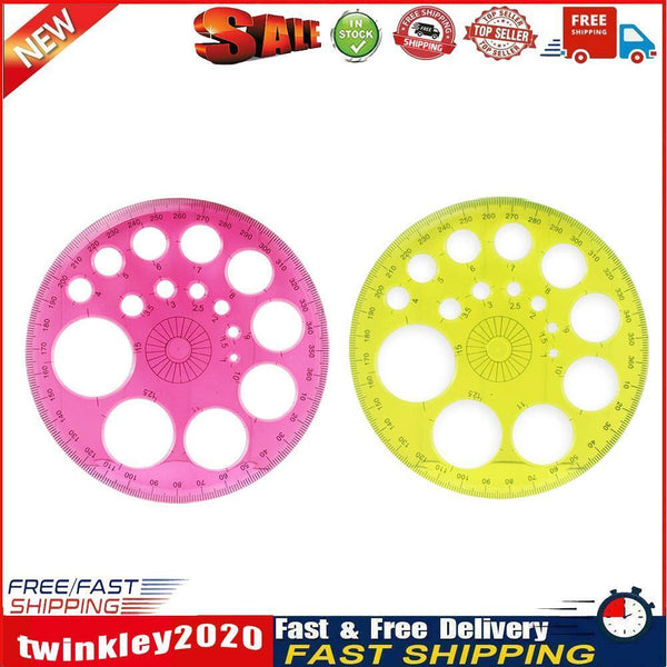 360 Degree Round Ruler Circle Office School Drafting Template Protractor Newly
