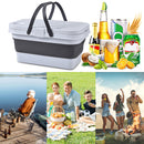 Folding Camping Storage Box with Handle Portable Picnic Fruits Basket Supplies