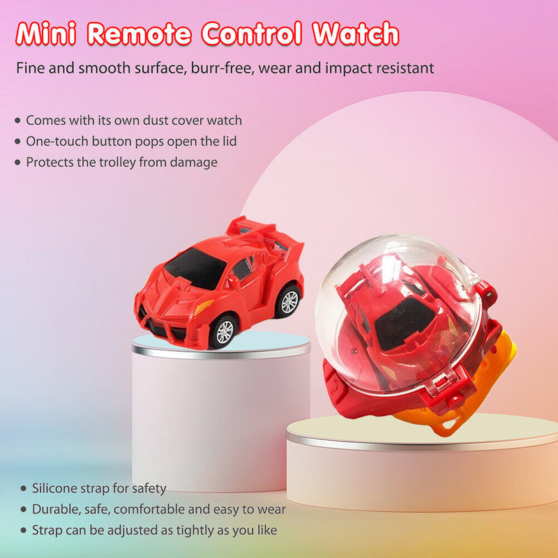 #A 4 Channels 2.4GHz Mini 4WD Wrist Watch Remote Control RC Racing Car Gift for