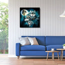 5D DIY Full Drill Diamond Painting Night Wolves Embroidery Needlework Set D