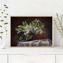 Frameless Oil Paint By Numbers Flowers DIY Canvas Picture Craft for Home